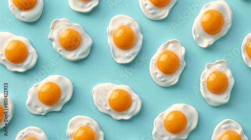 Seamless pattern of sunny side up eggs photo