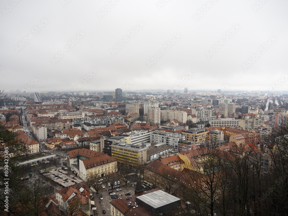 Panorama view of Ljubljana 