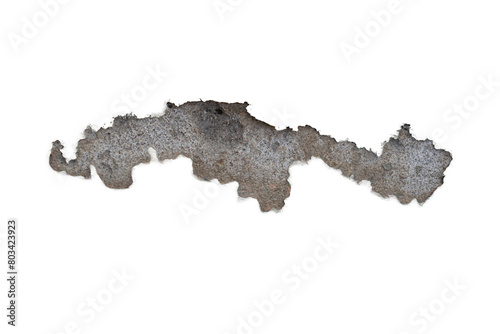 Moisture stains and plaster in poor condition, peeling paint