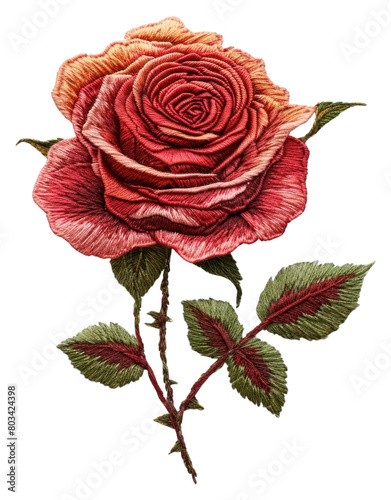 PNG A symetry rose embroidery pattern flower. photo