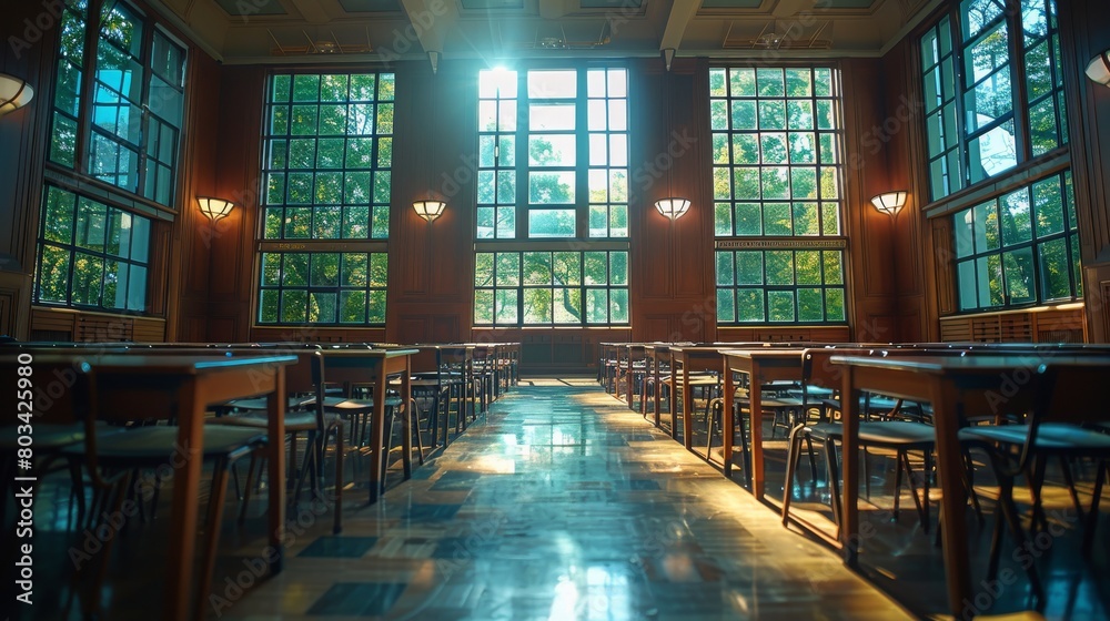 Room Filled With Tables and Chairs