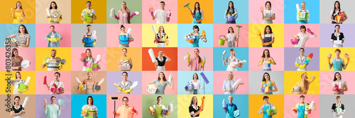Collage of many people with...