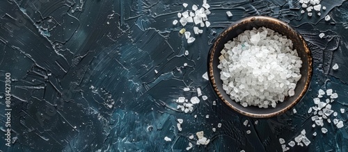 Top view of kitchen salt with background and texture photo