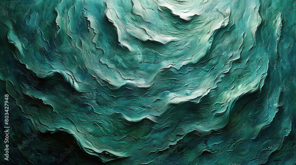 Abstract Painting Featuring Blue and Green Colors