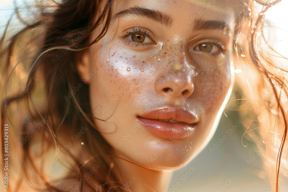 portrait of a beautiful young woman, skin care concept portrait of a beautiful young woman, skin care concept