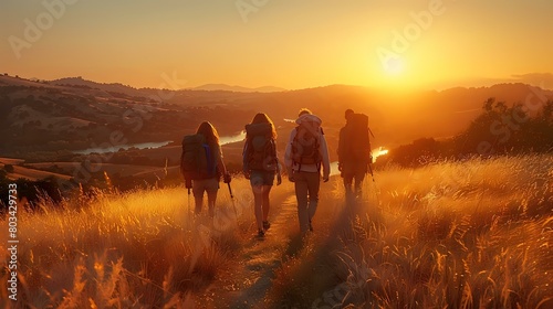 Golden Hour Hike in Rural Landscape