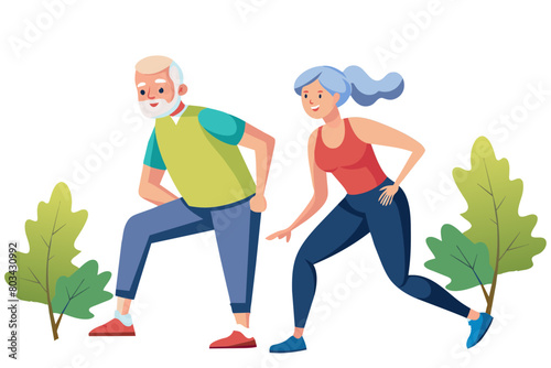 Senior fitness man woman active sport exercise injury pain running jogging ache leg knee ankle wrist muscle accident support help teamwork together assistance outdoor training injured sprain hurt
