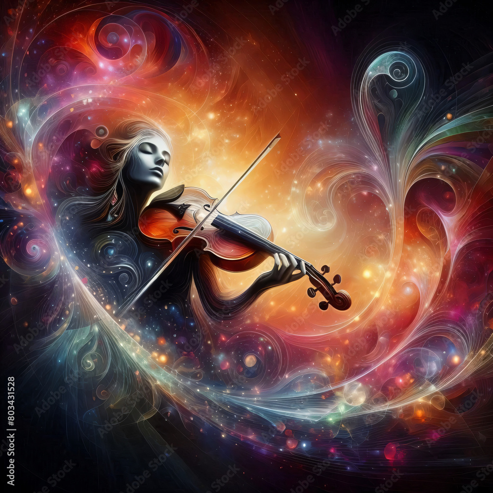 Fototapeta premium violin and music