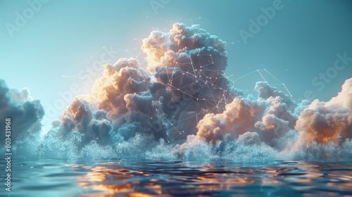 Ethereal Clouds Dance on Ocean Waves