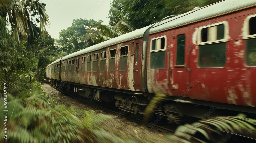 Crimson Express Journeying Through Verdant Woodlands Crimson Express Journeying Through Verdant Woodlands