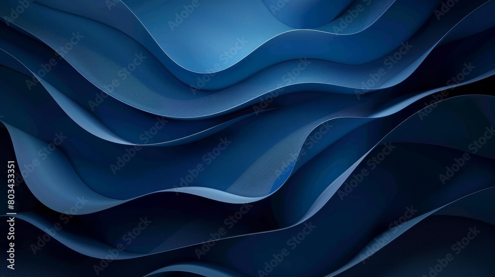 Abstract Blue Background With Wavy Lines