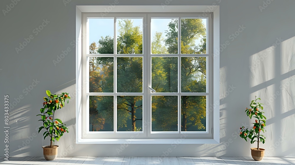Minimalist Four-Pane Window with Sleek and Understated Aesthetic