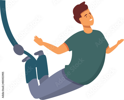 Danger free fall icon cartoon vector. Bungee jumping. Fear recreation