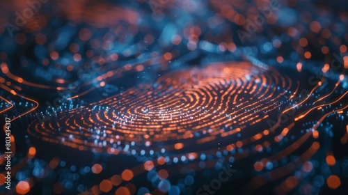 A computer identifies and measures the fingerprint on the digital surface. 
