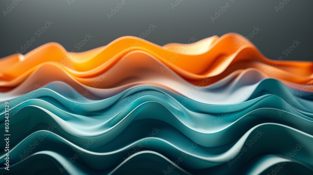 Abstract Waves in Vibrant Orange and Blue Abstract Waves in Vibrant Orange and Blue