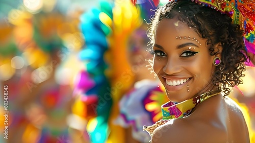 Samba Dancer Bringing Joy to the Streets of Rio Carnival. Concept Brazilian Culture, Dance Performances, Festive Costumes, Street Celebrations, Vibrant Energy