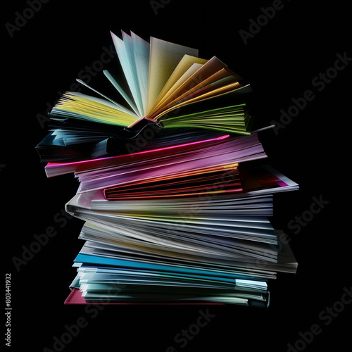 stack of books dark background 