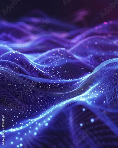 beautiful abstract wave technology background with blue light digital effect corporate concept , pastel