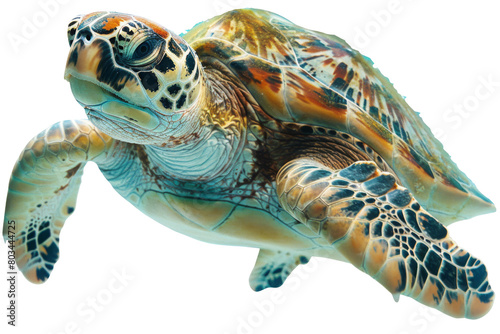 Sea Turtle Swimming Isolated on Transparent © Panaphat