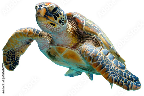 Sea Turtle Swimming Isolated on Transparent