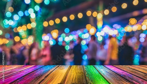 base de madeira, fundo colorido festivo pessoas dança