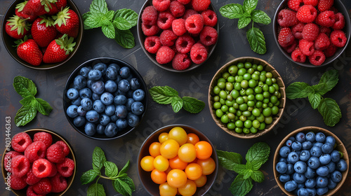 Healthy food clean eating selection. fruit, vegetable, seeds, superfood, cereals, leaf vegetable. veggie or vegan food © Cristina