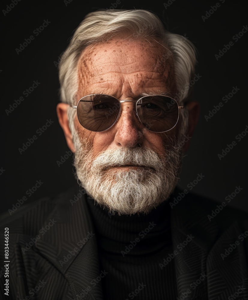 Older Man With White Hair and Glasses