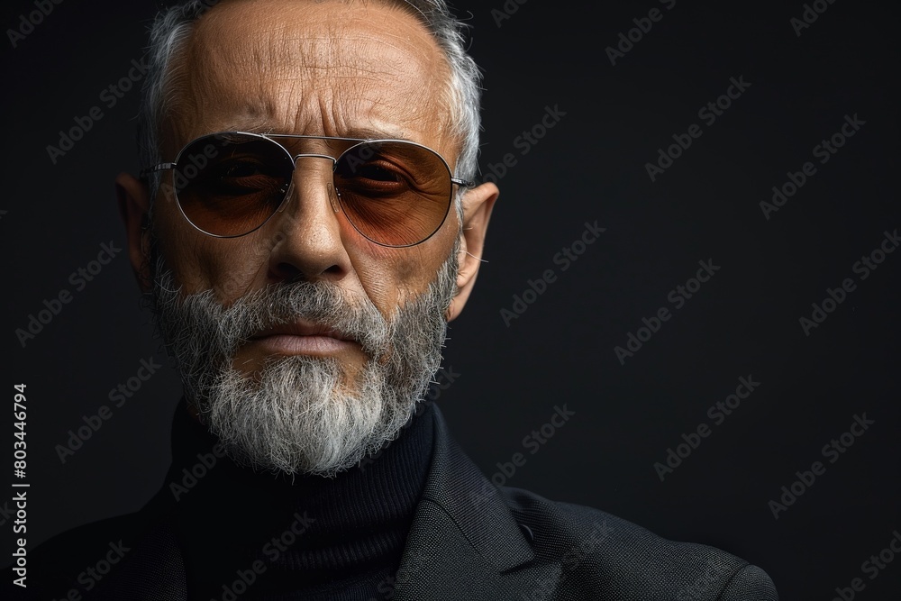 Fototapeta premium Old Man With Beard and Glasses