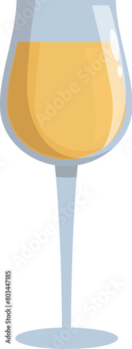 Gold wine glass icon cartoon vector. Non alcoholic drink. Sweet cocktail