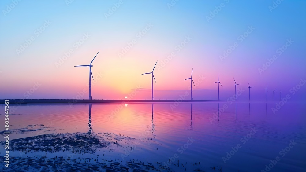 Harnessing Wind Power: A Symbol of Renewable Energy's Impact on Climate Goals. Concept Renewable Energy, Wind Power, Climate Goals, Sustainability, Environmental Impact