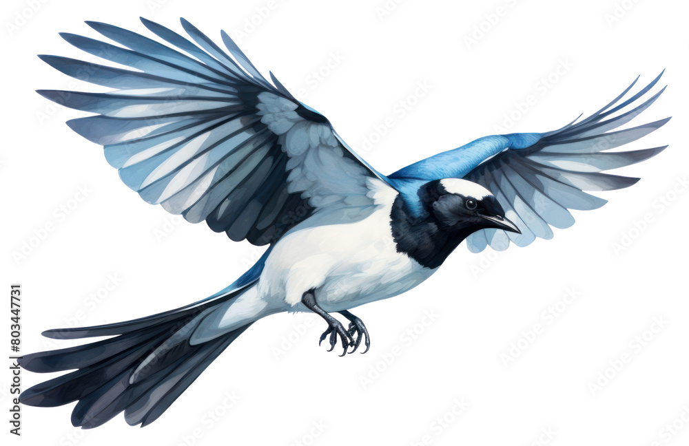 Fototapeta premium PNG Flying animal magpie bird.
