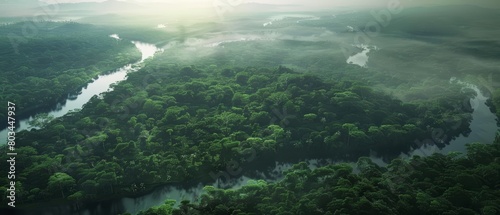 The lush green canopy of the Amazon rainforest is home to an incredible diversity of plant and animal life
