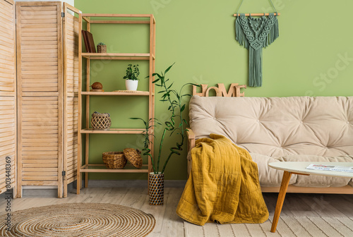 Stylish interior of green l...