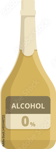 Zero alcohol drink icon cartoon vector. Wine bottle. Healthy product