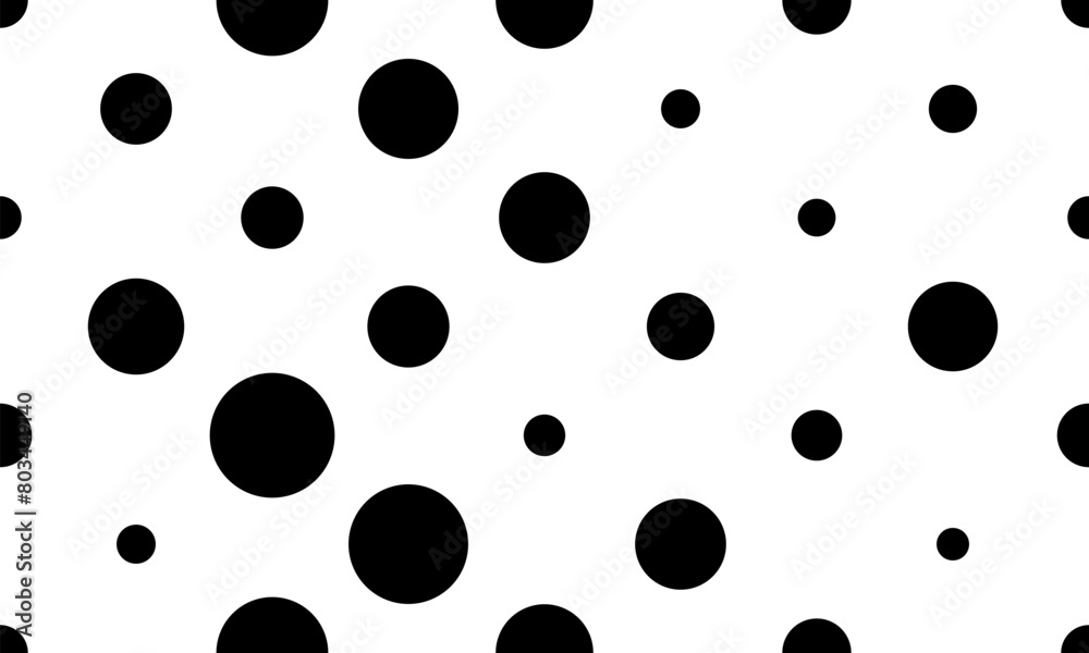 Seamless classic polka dot pattern. Black and white background with circles. Vector illustration Seamless classic polka dot pattern. Black and white background with circles. Vector illustration