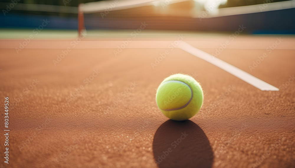 Tennis ball on the tennis court