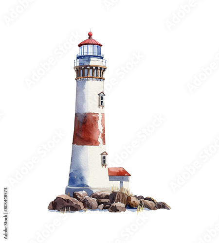 light house watercolor digital painting good quality