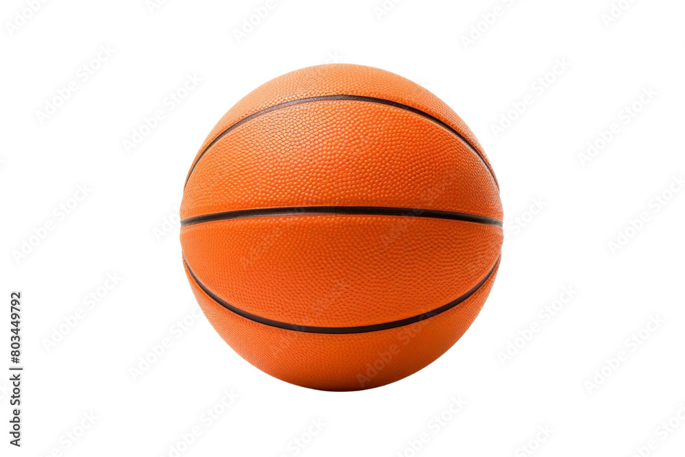 A basketball is sitting on a white background, transparent background