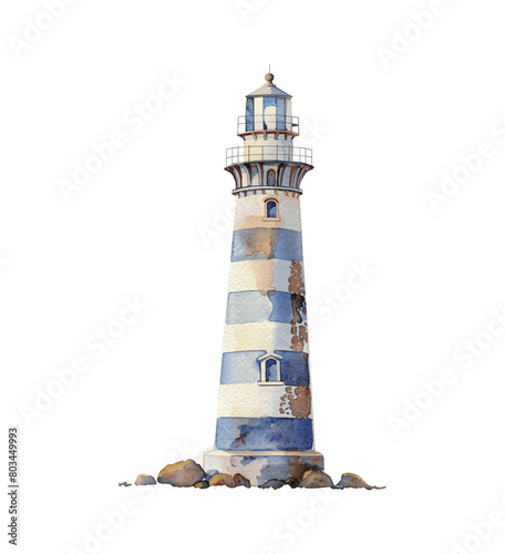 light house watercolor digital painting good quality