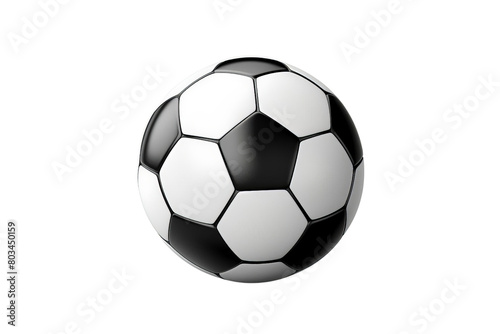 A soccer ball is shown in black and white background  transparent background