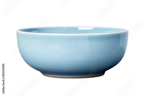 A blue bowl sits on a white background, transparent background