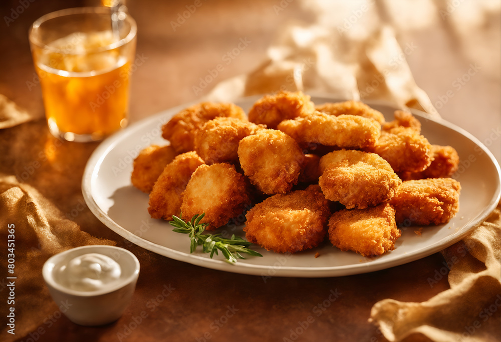 Chicken nuggets on table. Fast food Chicken nuggets on table. Fast food