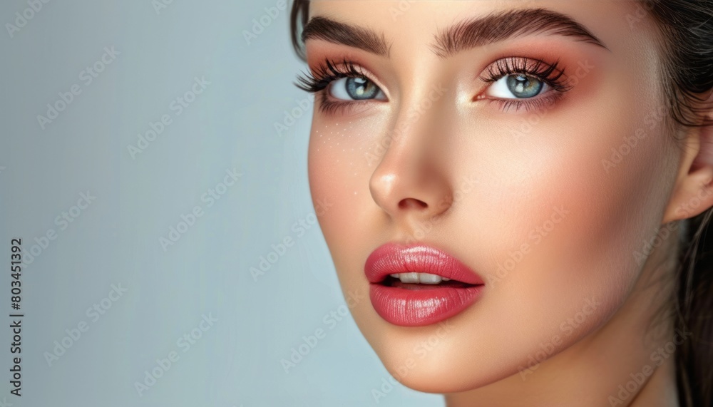 Close Up of a Woman With Blue Eyes Close Up of a Woman With Blue Eyes