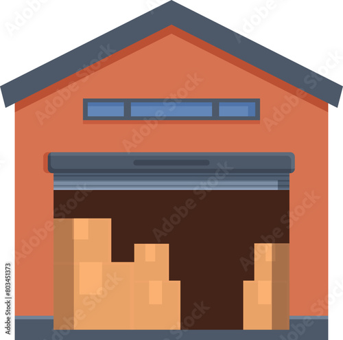 Wholesale store warehouse icon cartoon vector. Seller sale. Rental box