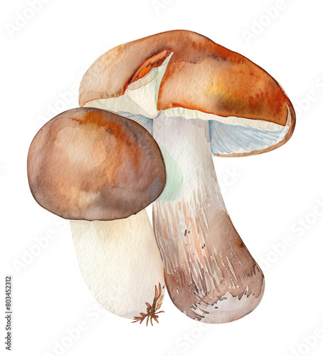 porcini mushroom watercolor digital painting good quality