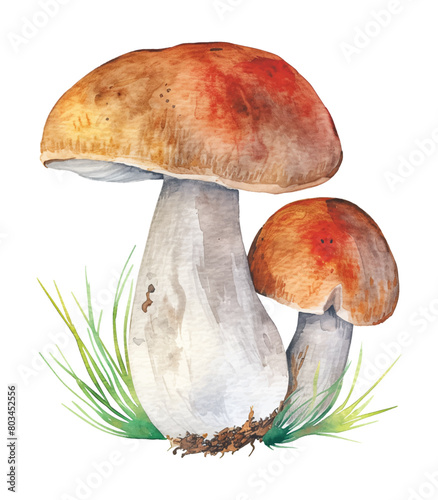 porcini mushroom watercolor digital painting good quality