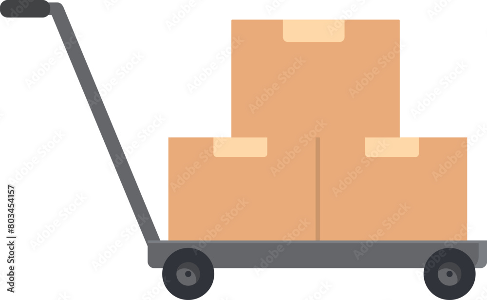 Handle cart boxes icon cartoon vector. Center product. Market logistic tool Handle cart boxes icon cartoon vector. Center product. Market logistic tool