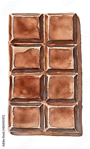 chocolate bar watercolor digital painting good quality