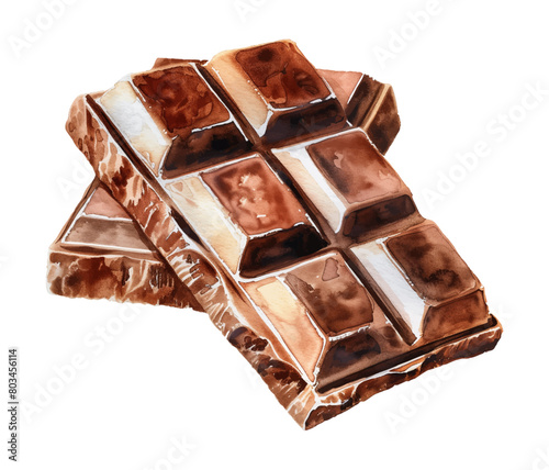 chocolate bar watercolor digital painting good quality