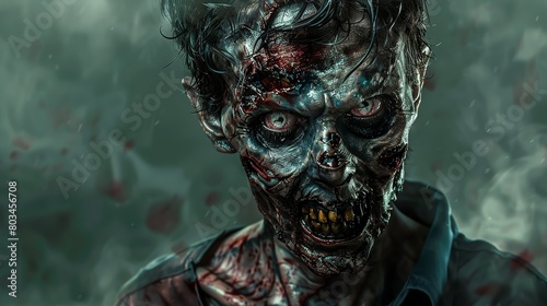 fantasy illustration of a cyber zombie
